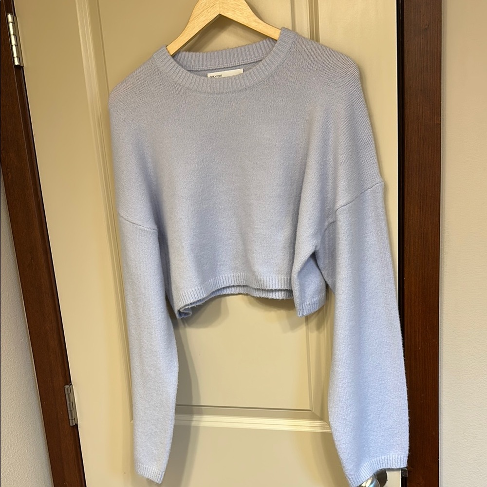 Light Blue Cropped Sweater
